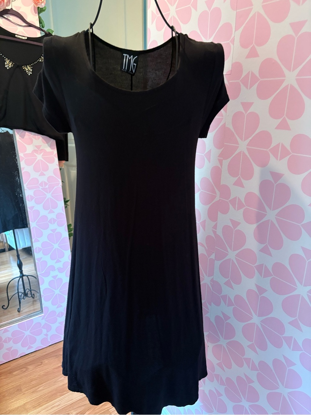 TMG Black Scoop Neck Short Sleeve Tunic